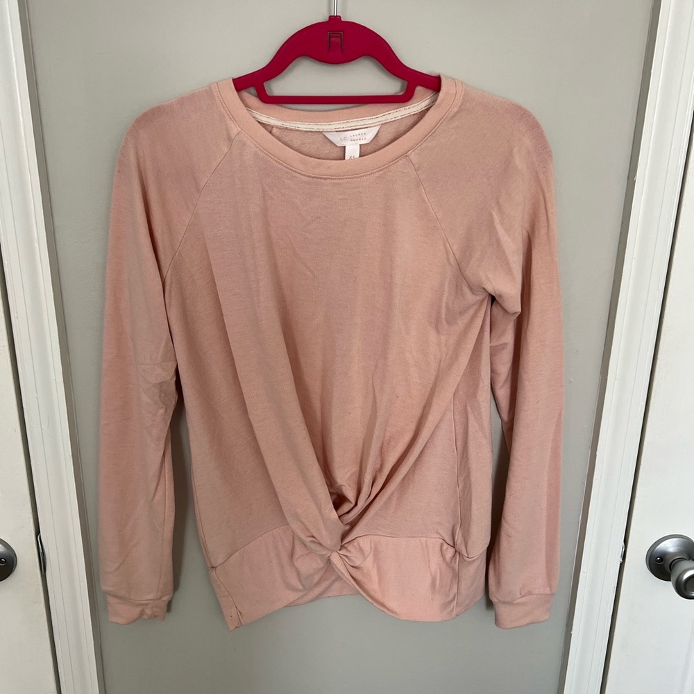 LC Lauren Conrad Long Sleeve Top Pink